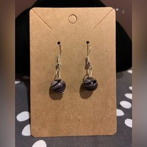 Cute purple handmade sterling silver earring, NWOT